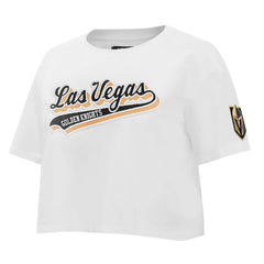 Vegas Golden Knights Pro Standard Women's Boxy Script Tail Cropped T-Shirt On Sale
