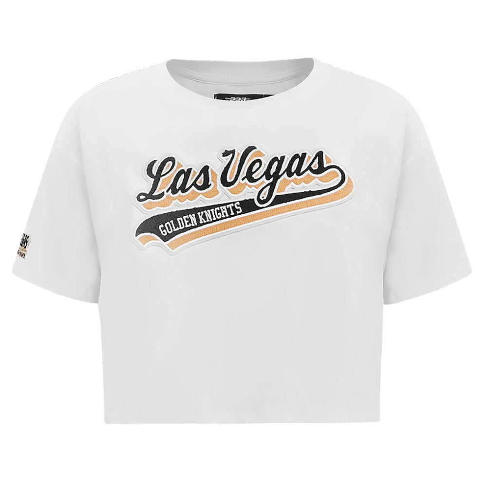 Vegas Golden Knights Pro Standard Women's Boxy Script Tail Cropped T-Shirt On Sale
