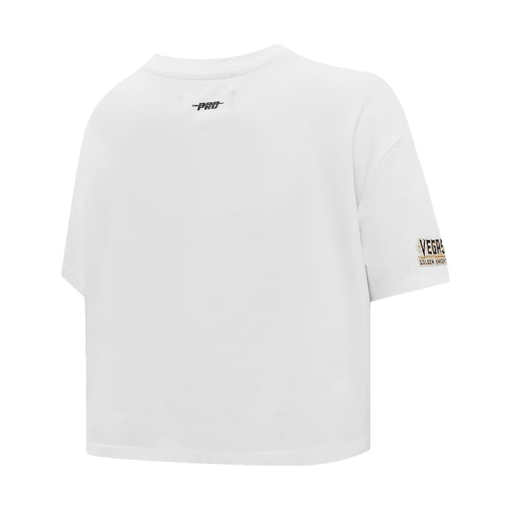 Vegas Golden Knights Pro Standard Women's Boxy Script Tail Cropped T-Shirt On Sale