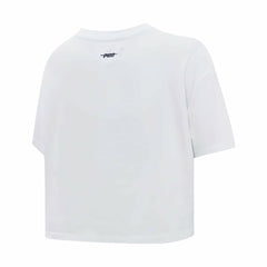 Pittsburgh Penguins Pro Standard Women's Boxy Script Tail Cropped T-Shirt On Sale