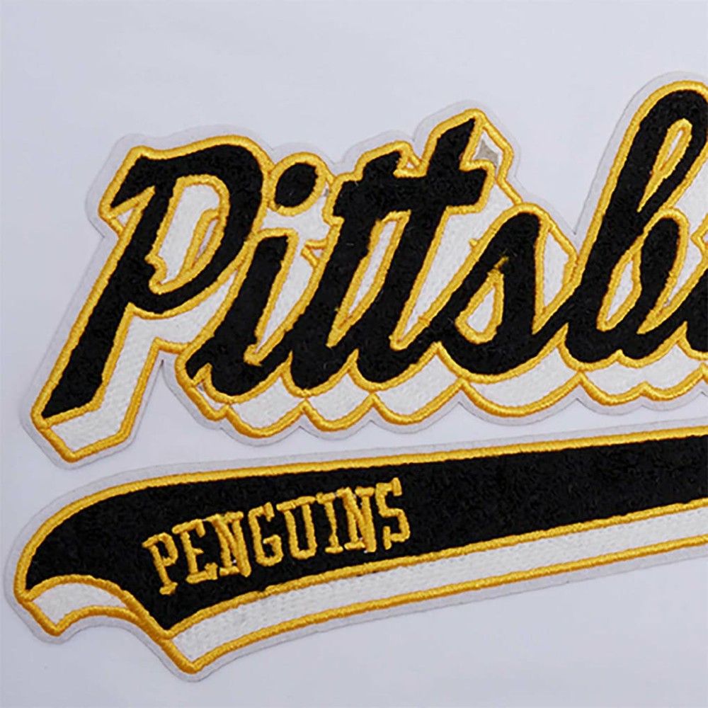 Pittsburgh Penguins Pro Standard Women's Boxy Script Tail Cropped T-Shirt On Sale