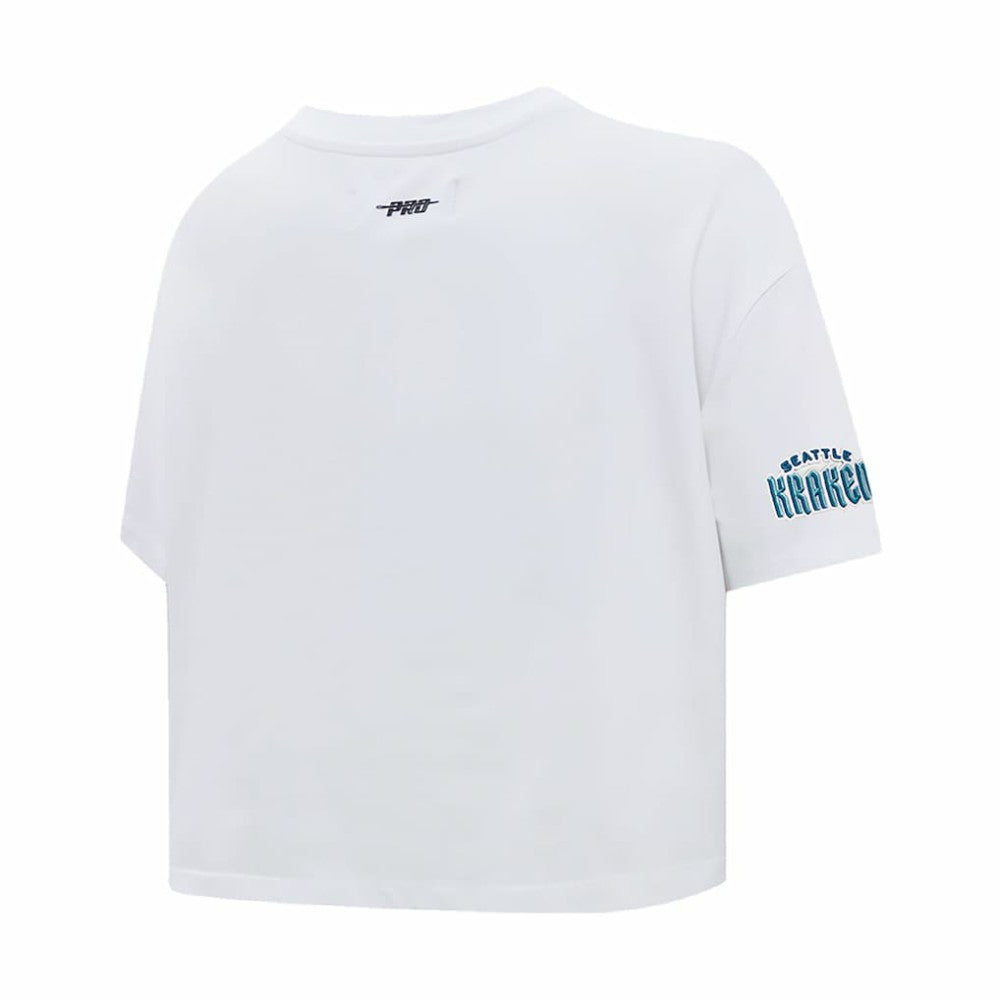 Seattle Kraken Pro Standard Women's Boxy Script Tail Cropped T-Shirt For Sale