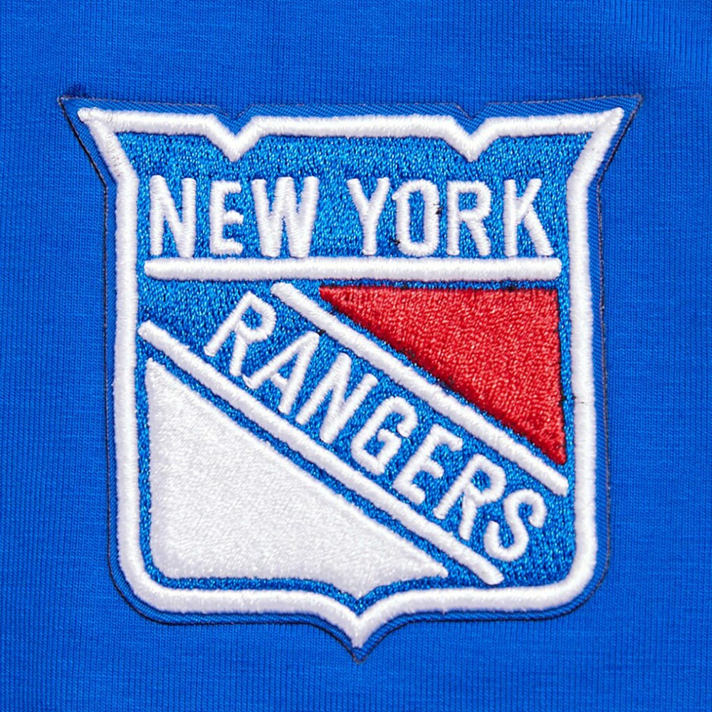 New York Rangers Pro Standard Women's Boxy Script Tail Cropped T-Shirt Discount