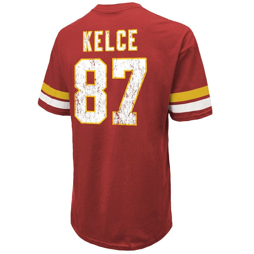 Kansas City Chiefs  Travis Kelce  Majestic Threads Name & Number Oversized Fit T-Shirt