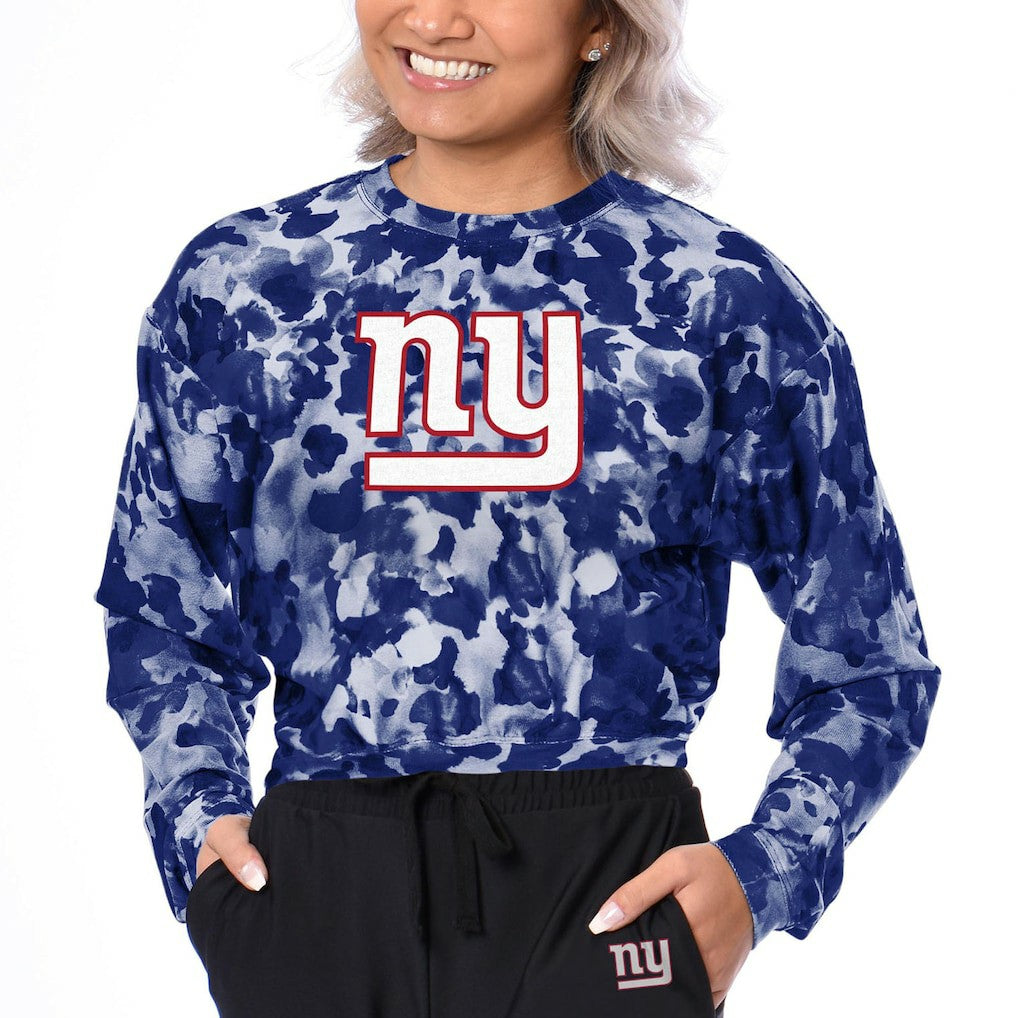 New York Giants  Certo Women's Cropped Long Sleeve T-Shirt
