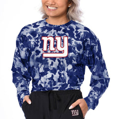 New York Giants  Certo Women's Cropped Long Sleeve T-Shirt