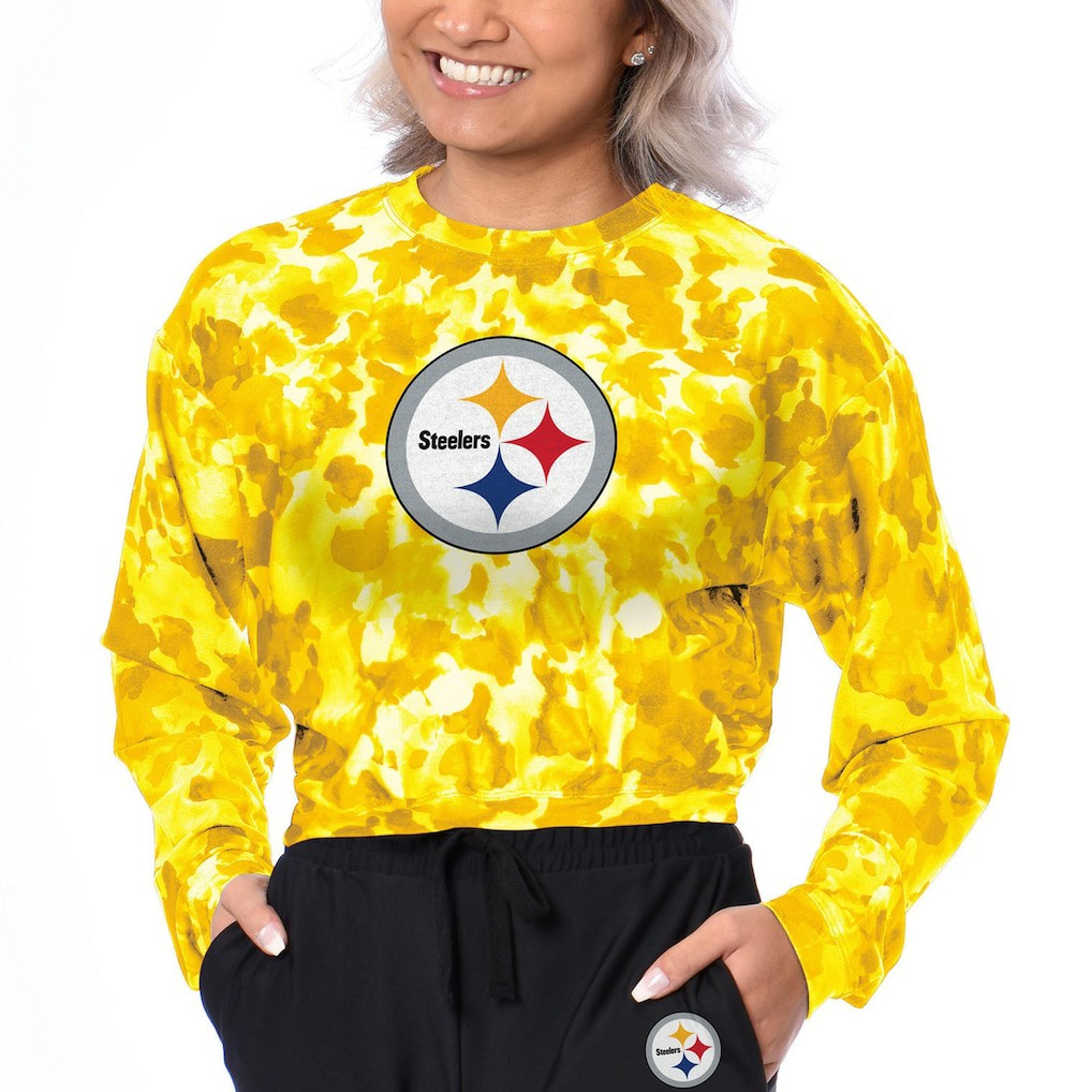 Pittsburgh Steelers  Certo Women's Cropped Long Sleeve T-Shirt