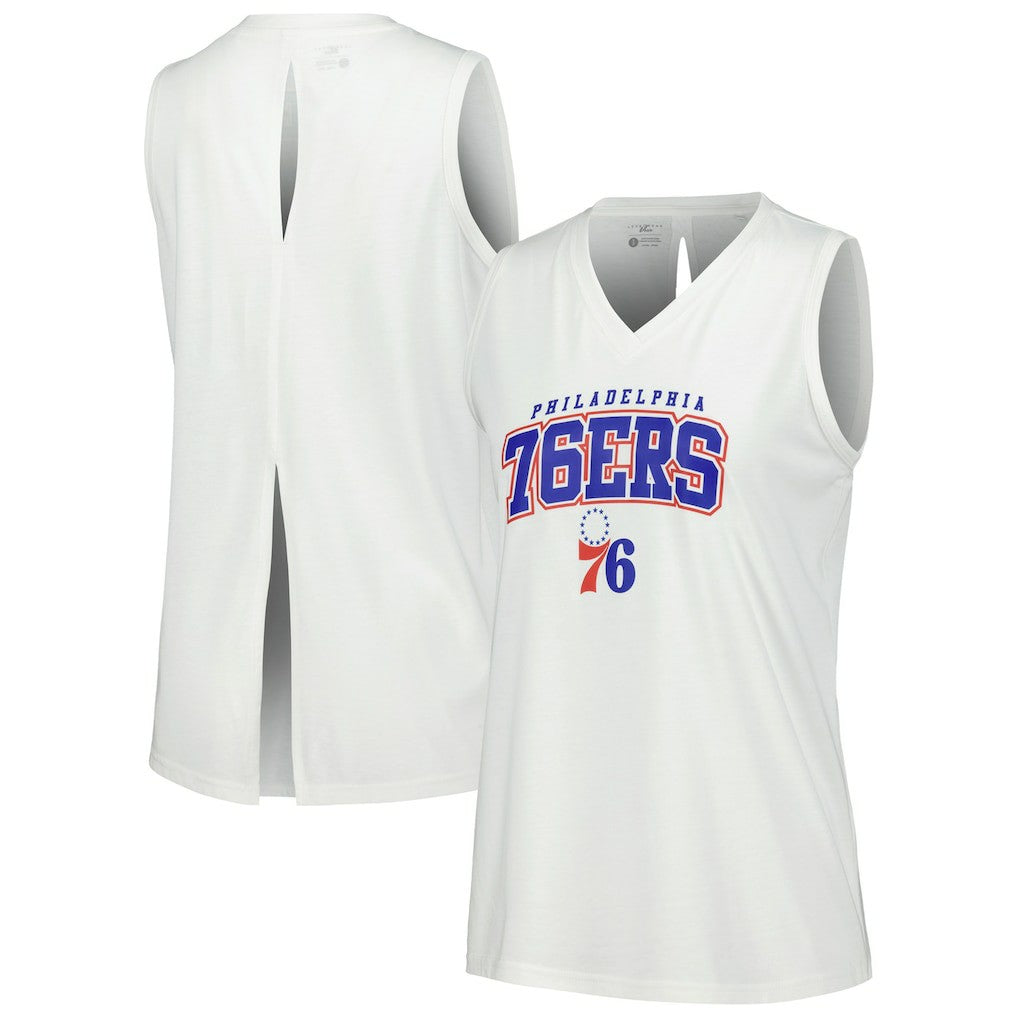 Philadelphia 76ers Levelwear Women's Paisley Peekaboo Tank Top On Sale