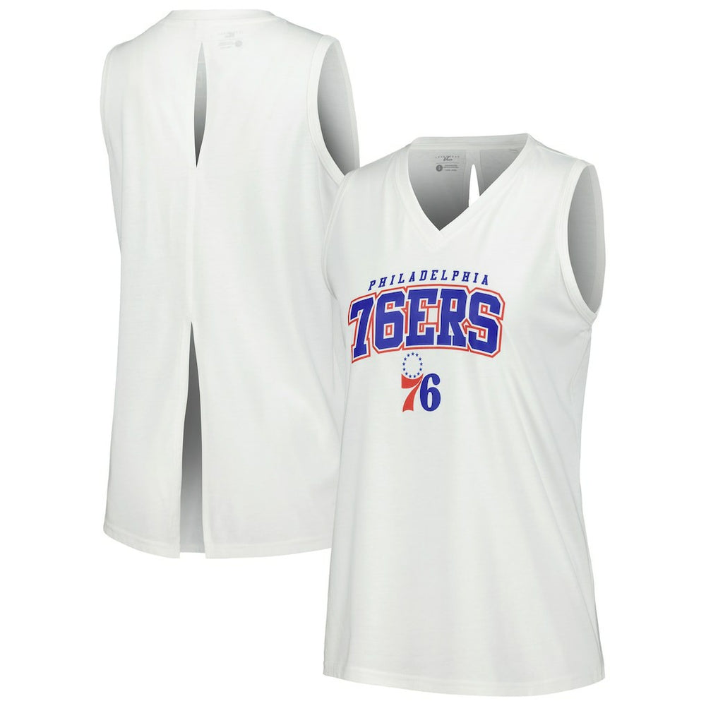 Philadelphia 76ers Levelwear Women's Paisley Peekaboo Tank Top On Sale