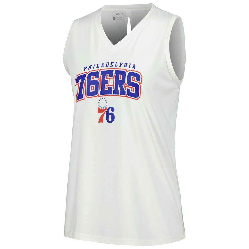 Philadelphia 76ers Levelwear Women's Paisley Peekaboo Tank Top On Sale