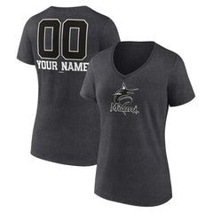Miami Marlins Women's Personalized Monochrome Name & Number V-Neck T-Shirt | MLB Online