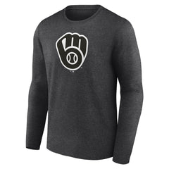 Milwaukee Brewers Personalized Monochrome Name & Number Long Sleeve T-Shirt | MLB Discount