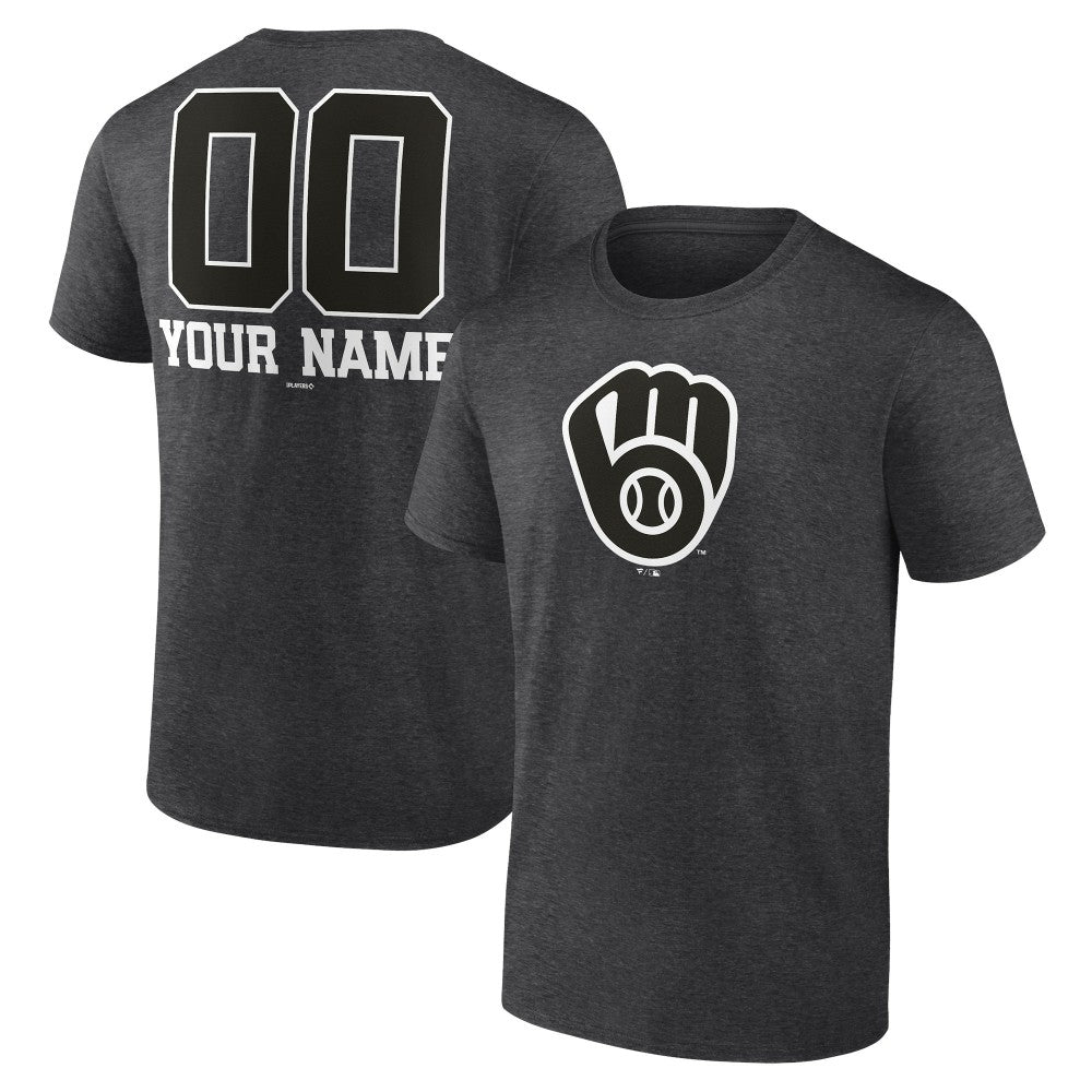 Milwaukee Brewers Personalized Monochrome Name & Number T-Shirt | MLB New