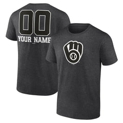Milwaukee Brewers Personalized Monochrome Name & Number T-Shirt | MLB New
