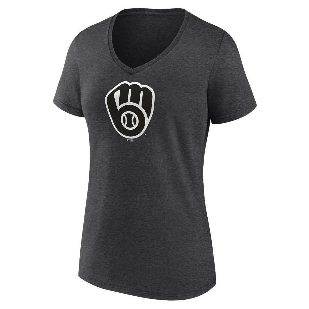 Milwaukee Brewers Women's Personalized Monochrome Name & Number V-Neck T-Shirt | MLB Sale