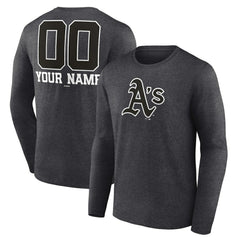 Athletics Personalized Monochrome Name & Number Long Sleeve T-Shirt | MLB Outlet