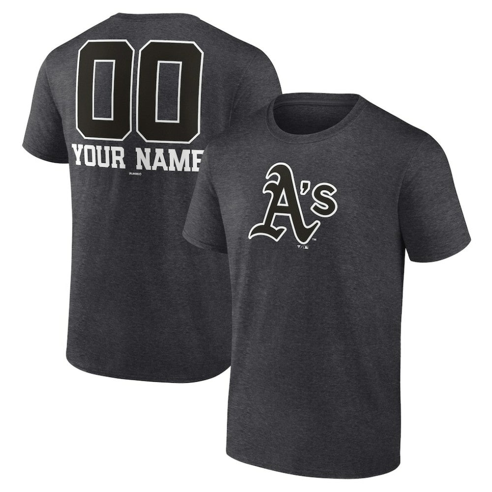 Athletics Personalized Monochrome Name & Number T-Shirt | MLB US
