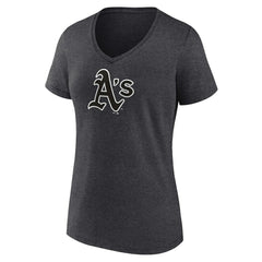 Athletics Women's Personalized Monochrome Name & Number V-Neck T-Shirt | MLB On Sale