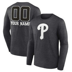 Philadelphia Phillies Personalized Monochrome Name & Number Long Sleeve T-Shirt | MLB Online