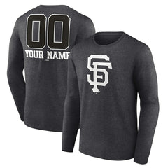 San Francisco Giants Personalized Monochrome Name & Number Long Sleeve T-Shirt | MLB Near me