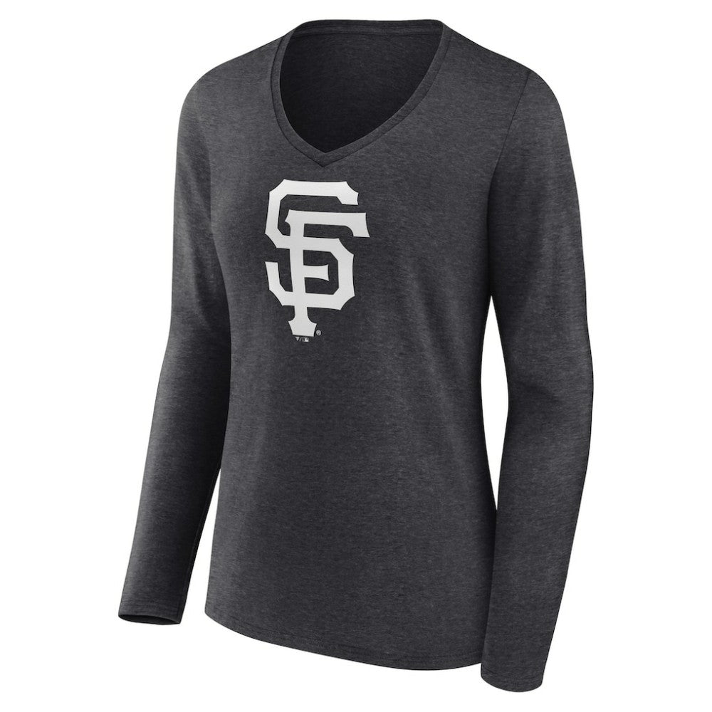 San Francisco Giants Women's Personalized Monochrome Name & Number Long Sleeve V-Neck T-Shirt | MLB Sale