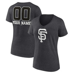 San Francisco Giants Women's Personalized Monochrome Name & Number V-Neck T-Shirt | MLB Outlet