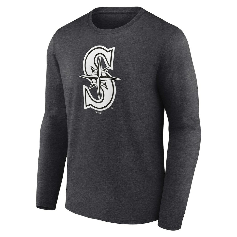 Seattle Mariners Personalized Monochrome Name & Number Long Sleeve T-Shirt | MLB Sale