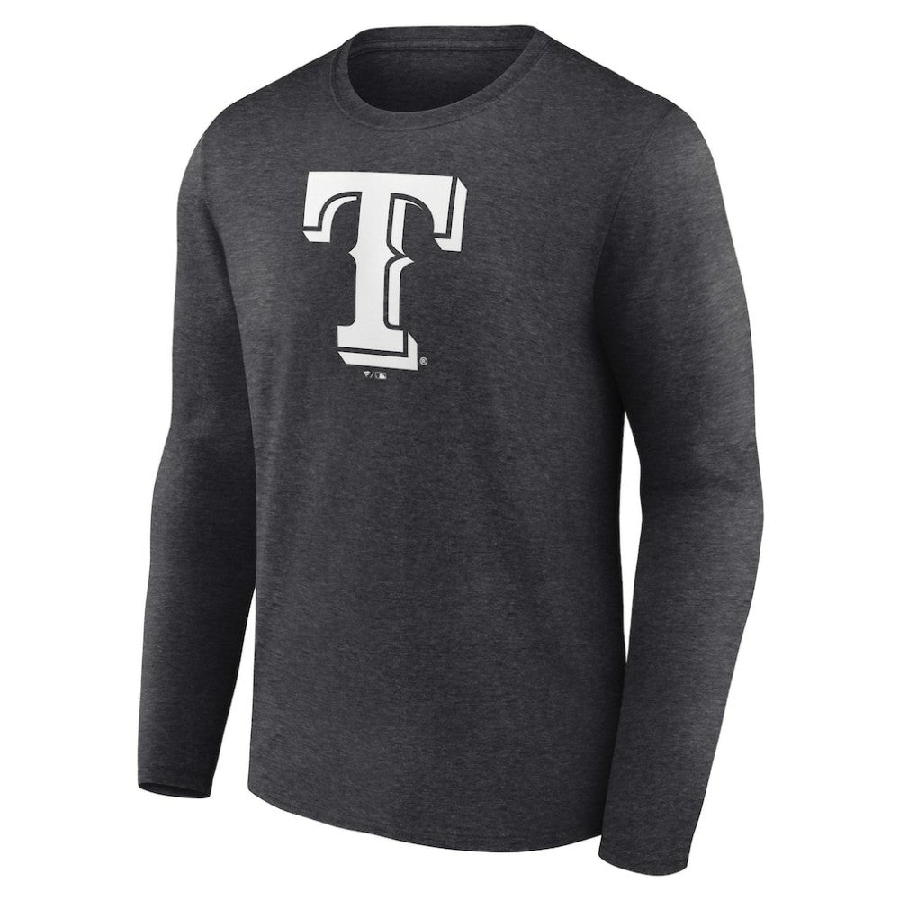 Texas Rangers Personalized Monochrome Name & Number Long Sleeve T-Shirt | MLB Discount