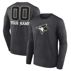 Toronto Blue Jays Personalized Monochrome Name & Number Long Sleeve T-Shirt | MLB Shop