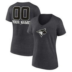 Toronto Blue Jays Women's Personalized Monochrome Name & Number V-Neck T-Shirt | MLB On Sale