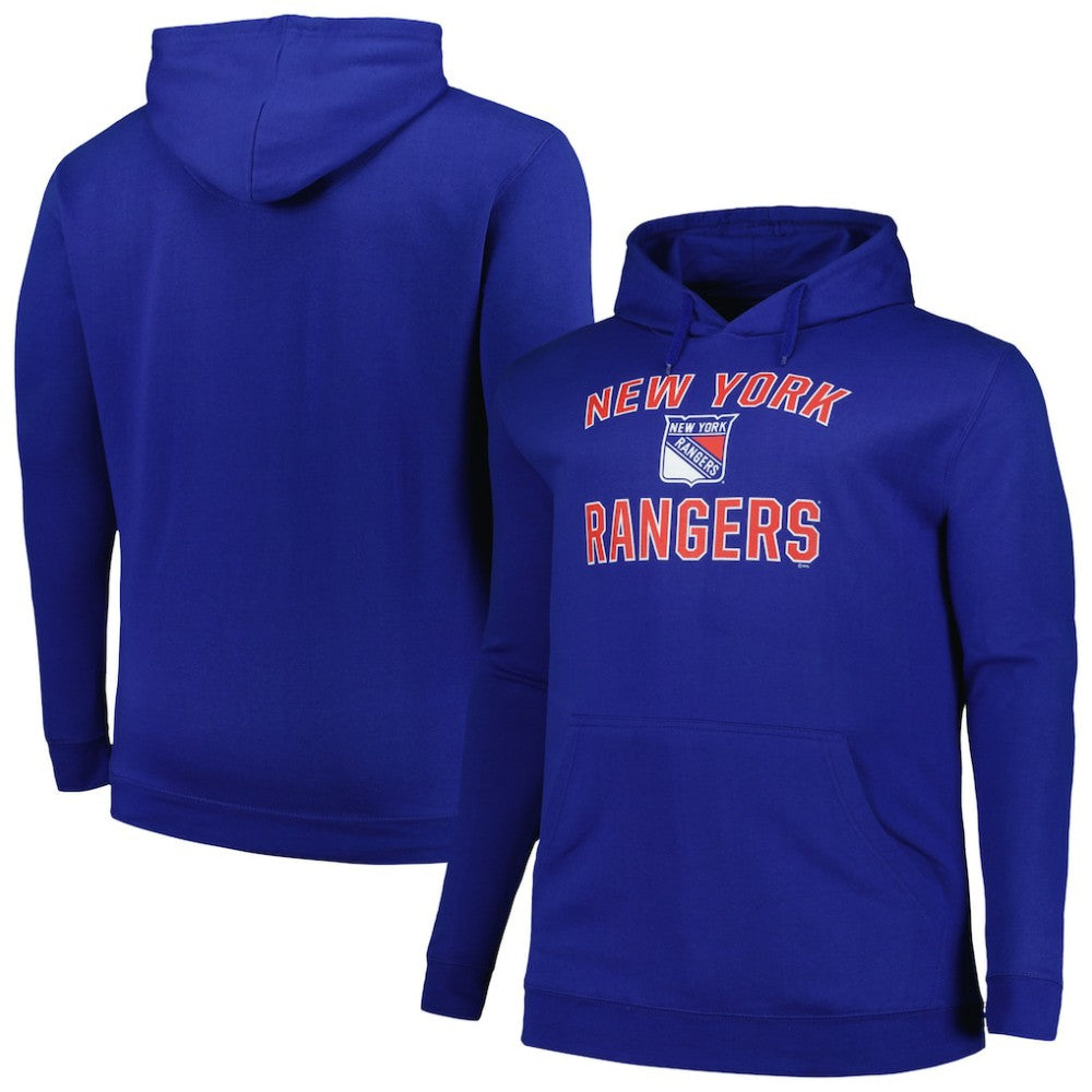 New York Rangers Profile Big & Tall Arch Over Logo Pullover Hoodie For Sale
