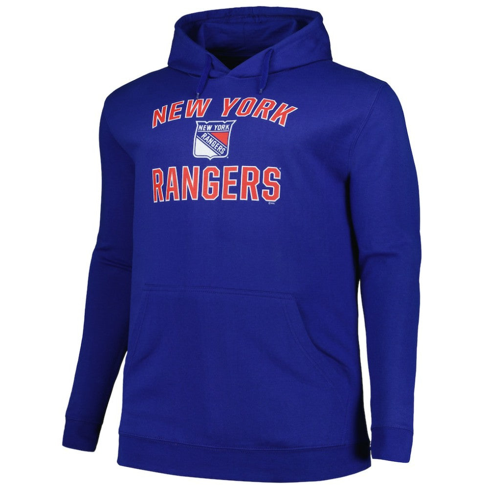 New York Rangers Profile Big & Tall Arch Over Logo Pullover Hoodie For Sale