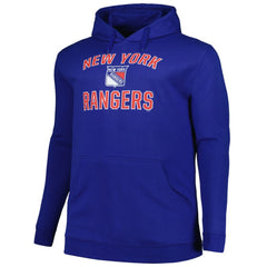 New York Rangers Profile Big & Tall Arch Over Logo Pullover Hoodie For Sale