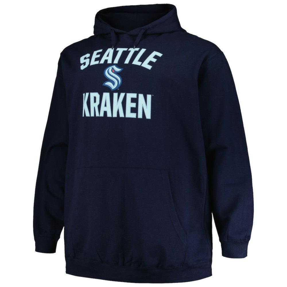 Seattle Kraken Profile Big & Tall Arch Over Logo Pullover Hoodie On Sale