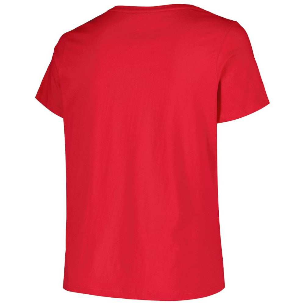 New Jersey Devils Profile Women's Plus Size Arch Over Logo T-Shirt Sale