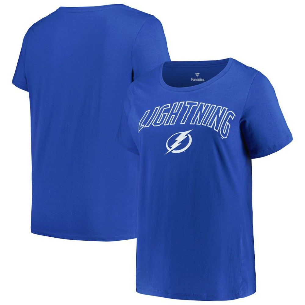 Tampa Bay Lightning Profile Women's Plus Size Arch Over Logo T-Shirt Sale