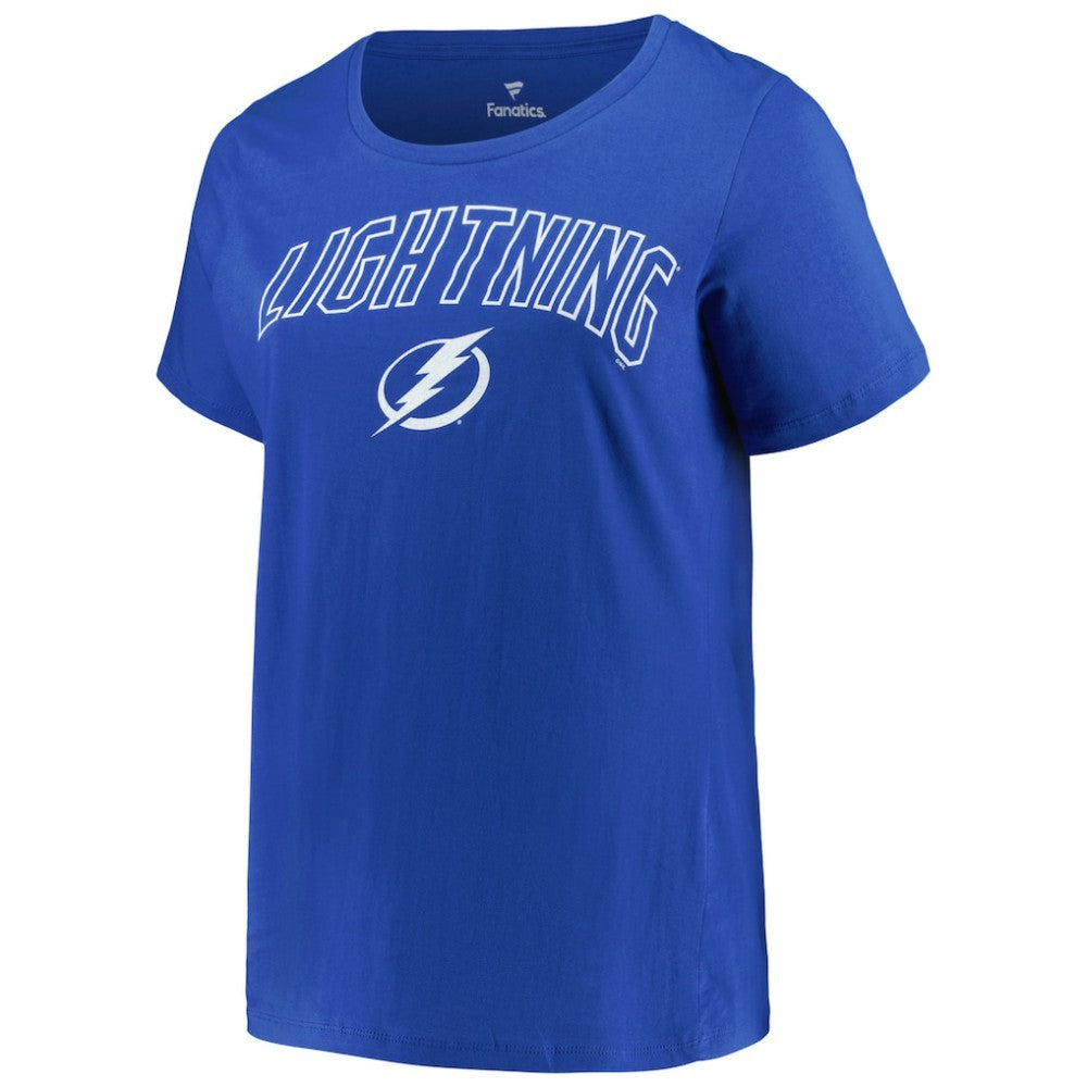 Tampa Bay Lightning Profile Women's Plus Size Arch Over Logo T-Shirt Sale
