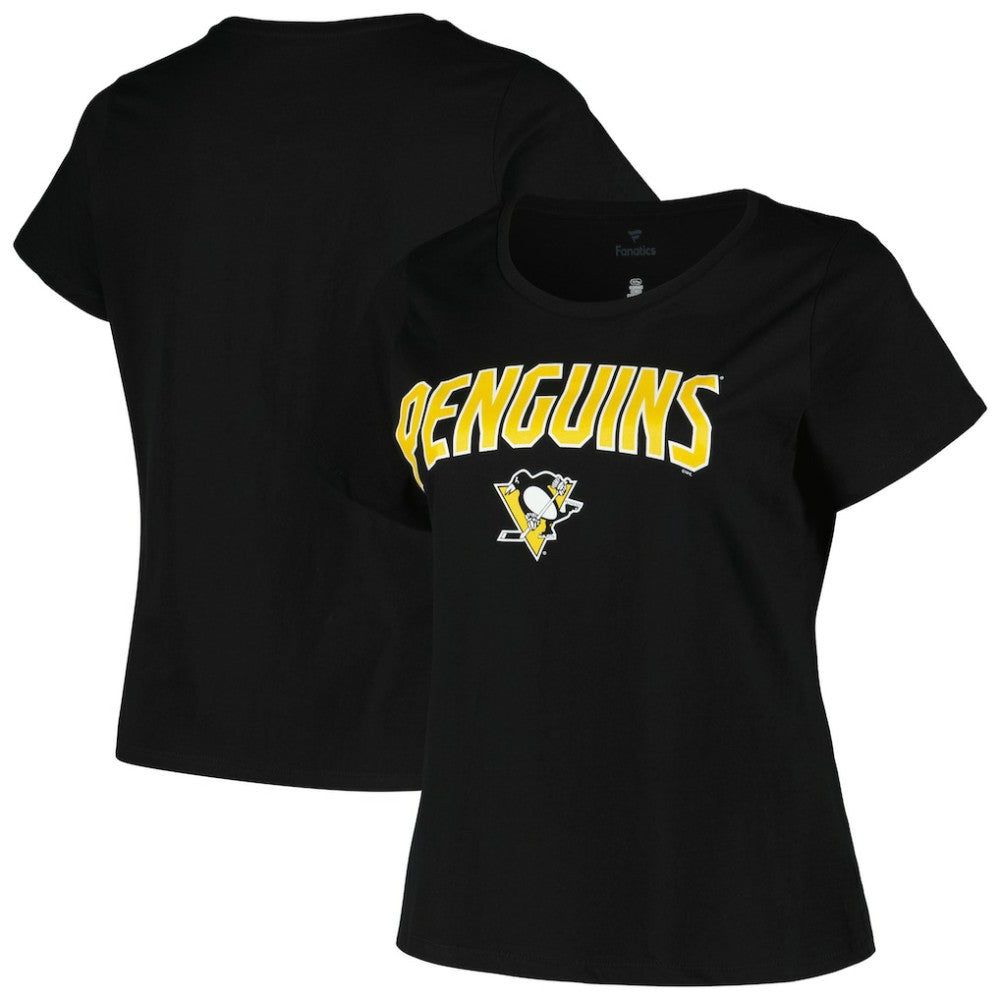 Pittsburgh Penguins Profile Women's Plus Size Arch Over Logo T-Shirt Outlet