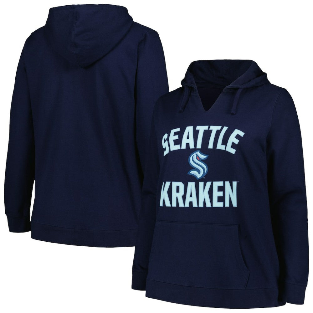 Seattle Kraken Profile Women's Plus Size Arch Over Logo Pullover Hoodie Online