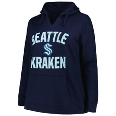 Seattle Kraken Profile Women's Plus Size Arch Over Logo Pullover Hoodie Online
