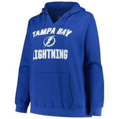 Tampa Bay Lightning Profile Women's Plus Size Arch Over Logo Pullover Hoodie On Sale