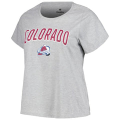 Colorado Avalanche Profile Women's Plus Size Arch Over Logo T-Shirt On Sale