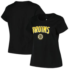 Boston Bruins Profile Women's Plus Size Arch Over Logo T-Shirt Online