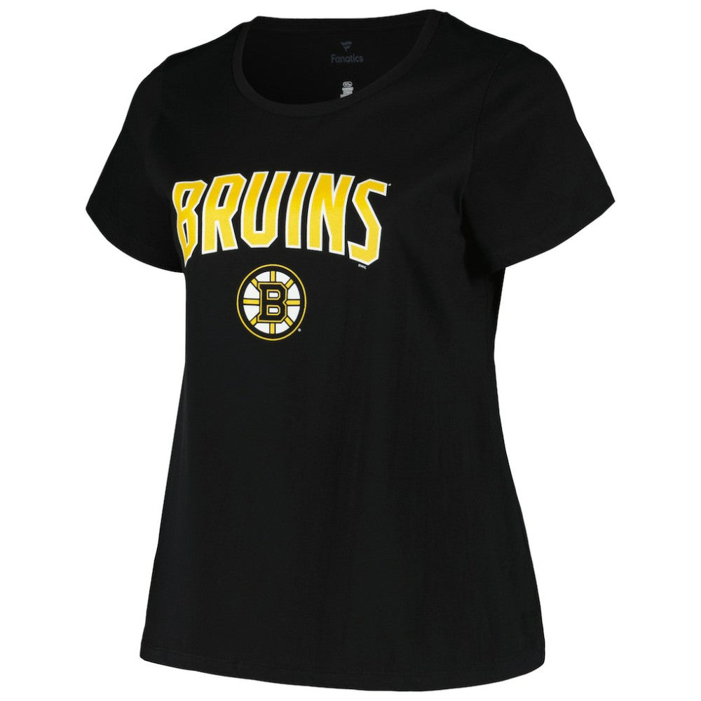 Boston Bruins Profile Women's Plus Size Arch Over Logo T-Shirt Online