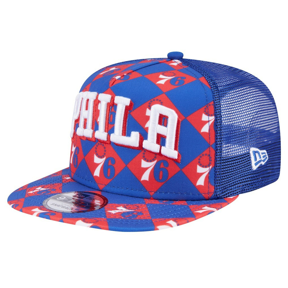 Philadelphia 76ers Seeing Diamonds A-Frame Trucker 9FIFTY Snapback Hat Outlet