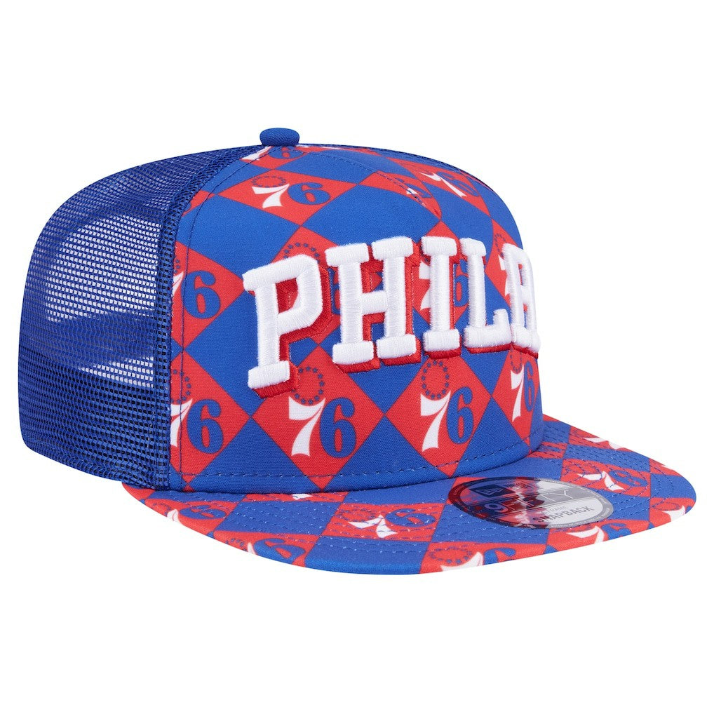 Philadelphia 76ers Seeing Diamonds A-Frame Trucker 9FIFTY Snapback Hat Outlet