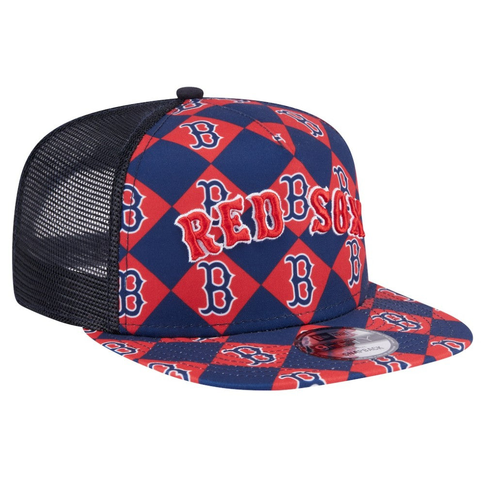 Boston Red Sox New Era Seeing Diamonds A-Frame Trucker 9FIFTY Snapback Hat | MLB New