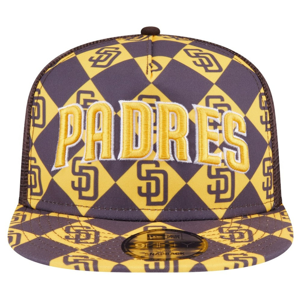 San Diego Padres New Era Seeing Diamonds A-Frame Trucker 9FIFTY Snapback Hat | MLB New