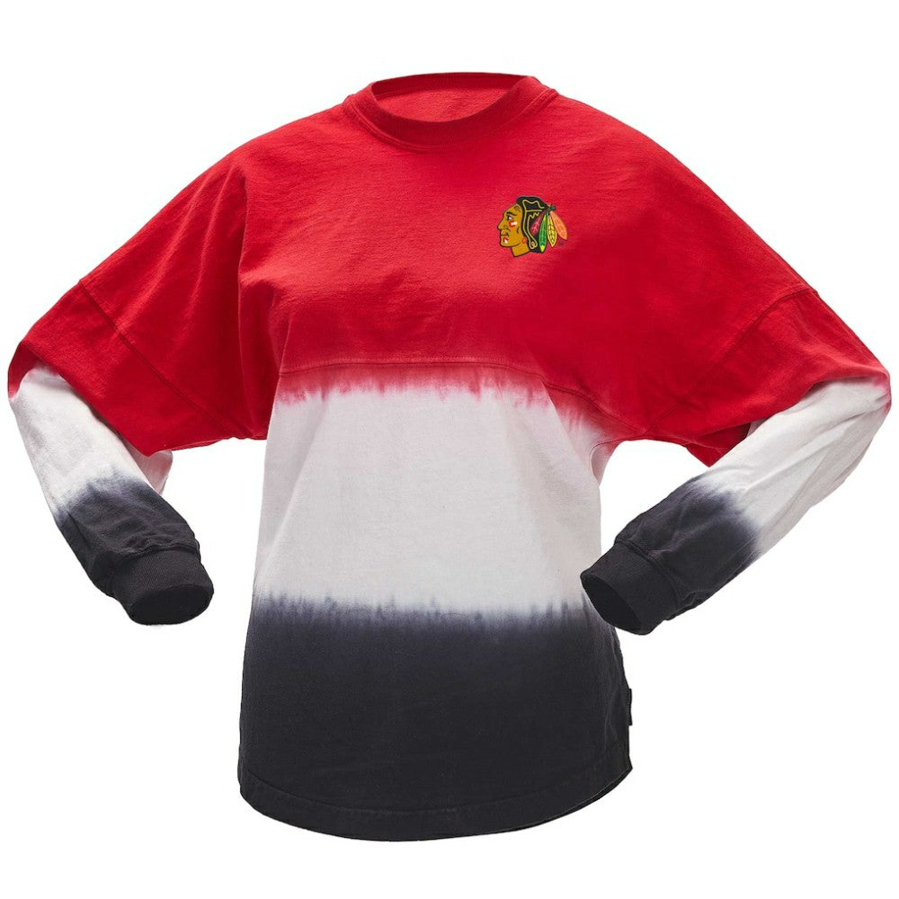 Chicago Blackhawks Fanatics Women's Ombre Long Sleeve T-Shirt On Sale