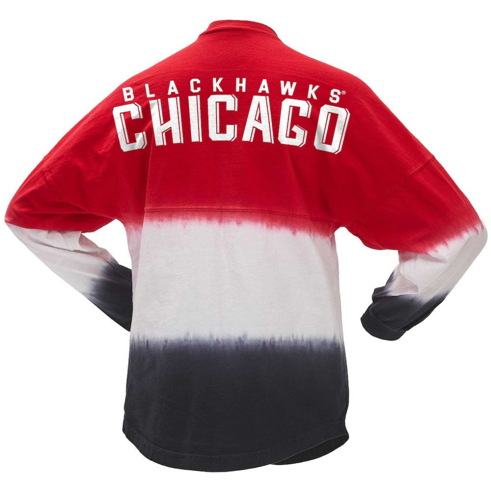 Chicago Blackhawks Fanatics Women's Ombre Long Sleeve T-Shirt On Sale